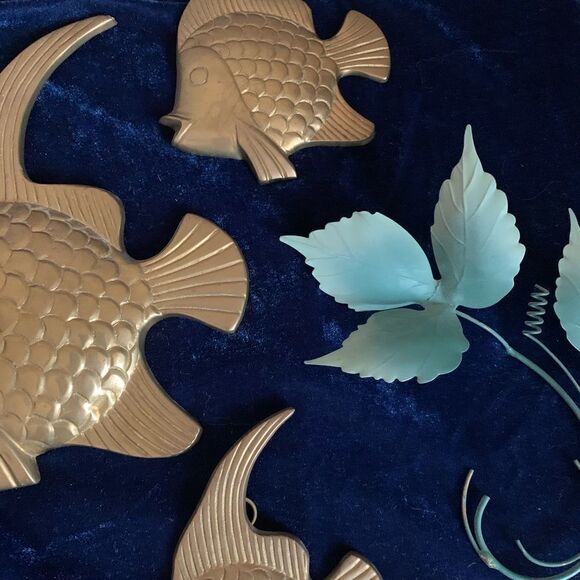 Vintage brass fish set made in India - Picture 3 of 11